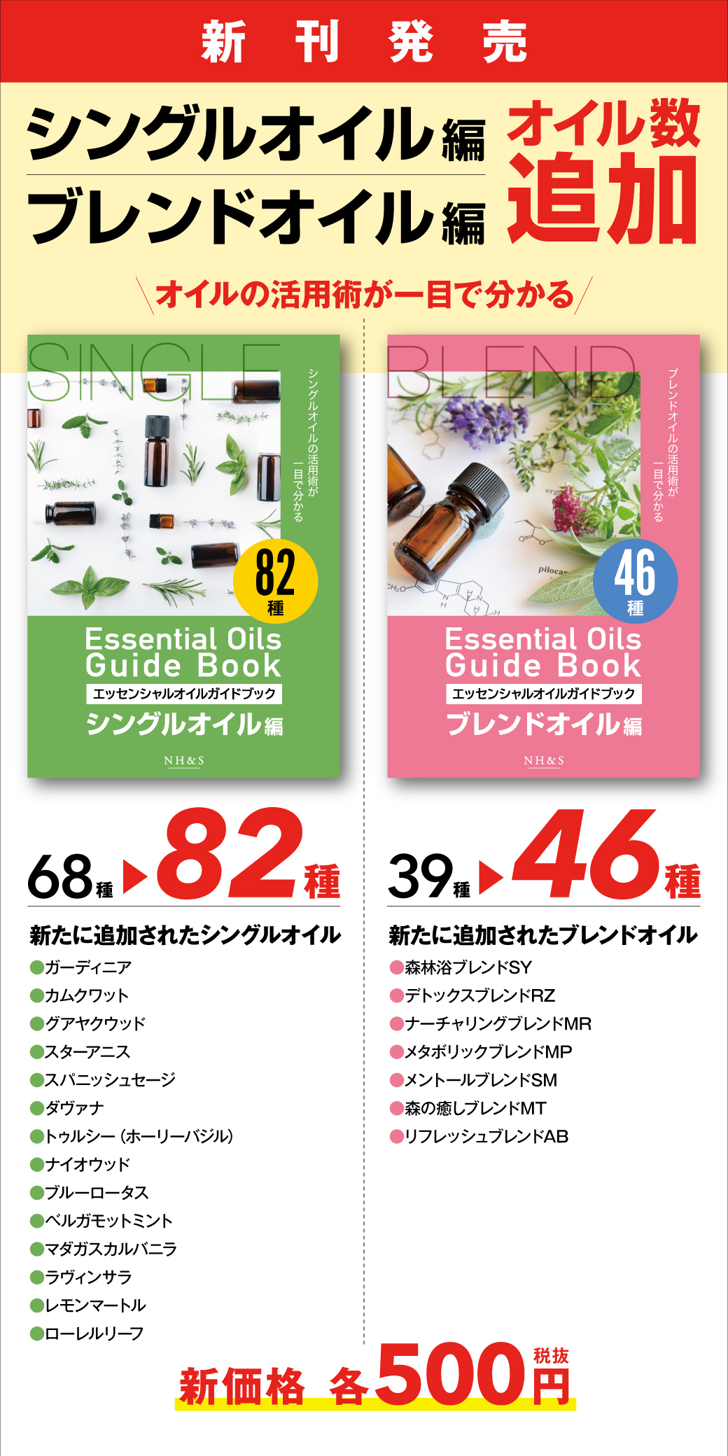 エッセンシャルオイルガイドブック　大幅リニューアル！！　ブレンドオイルの活用術が一目で分かる