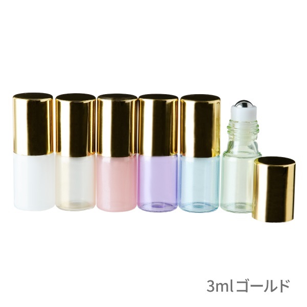 パステル スリムロールオン　6色セット（3ml、5ml、10ml）(3ml【ゴールド】)