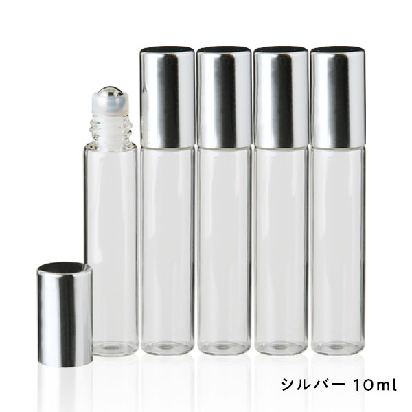 ロールオンスリム ・クリア［シルバー・ゴールドキャップ］5本セット（3ml、5ml、10ml）(10ml［シルバー］)