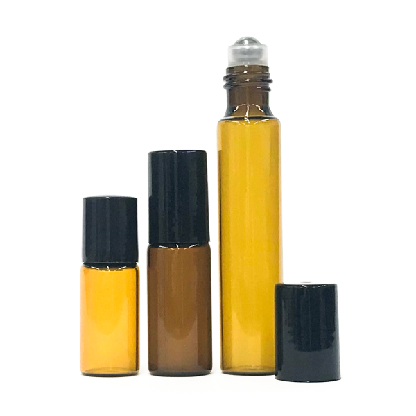 ロールオンスリム・ブラウン［ブラックキャップ］5本セット【遮光】（3ml、5ml、10ml）