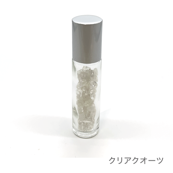 天然石ロールオンボトル Ⅱ［シルバーキャップ］(クリアクオーツ)