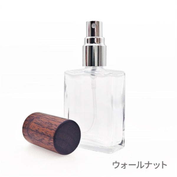 15mlスプレーボトル　レクタングル［ウッドキャップ］(ウッドキャップ［ウォールナット］)