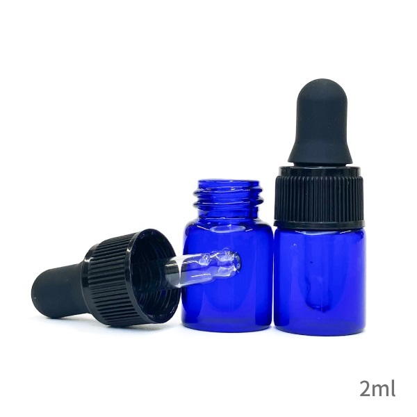 スポイトボトル ［ブルー・遮光］5本セット（1ml、2ml、3ml）(2ml)