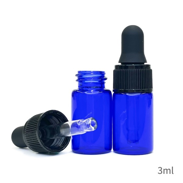 スポイトボトル ［ブルー・遮光］5本セット（1ml、2ml、3ml）(3ml)