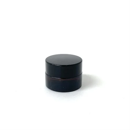 クリームジャー  ブラウン［ブラックキャップ］【遮光】【5g、10g、20g、30g、50g、100g】(5g)