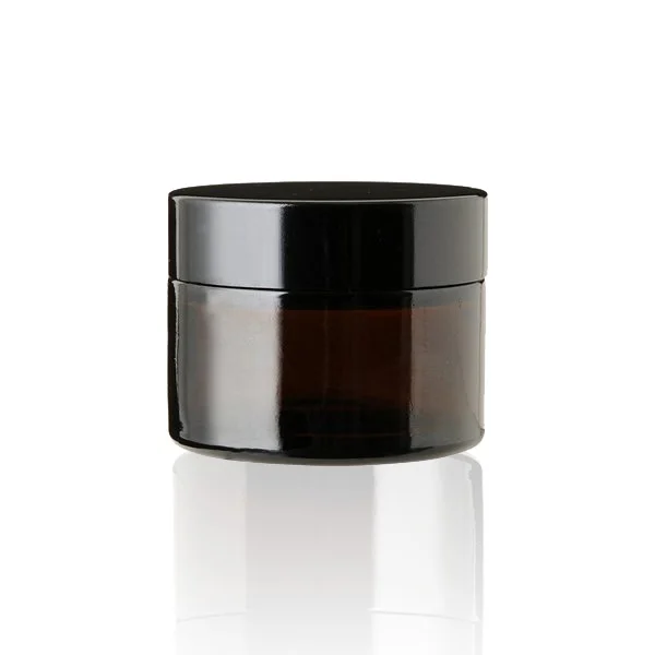 クリームジャー  ブラウン［ブラックキャップ］【遮光】【5g、10g、20g、30g、50g、100g】(50g)