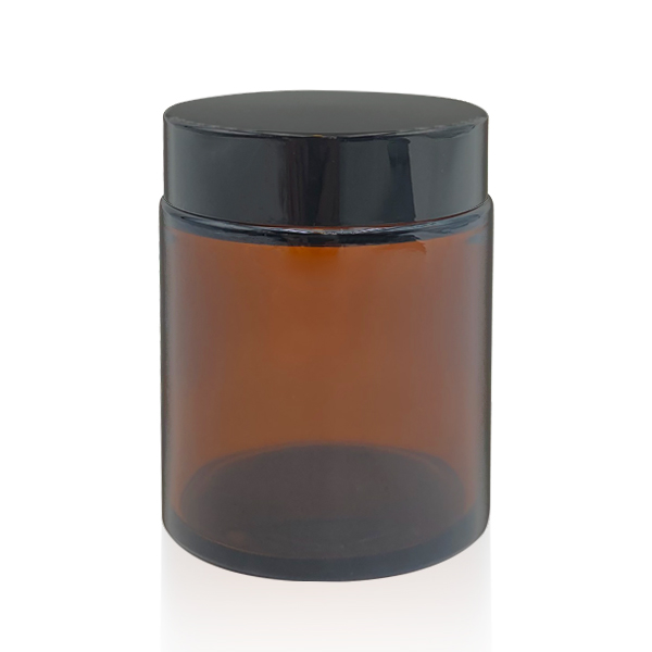 クリームジャー  ブラウン［ブラックキャップ］【遮光】【5g、10g、20g、30g、50g、100g】(100g)