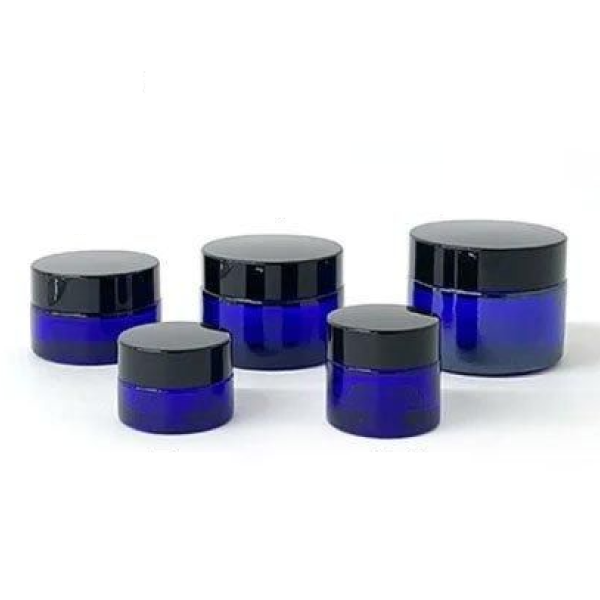 クリームジャー ブルー［ブラックキャップ］【遮光】【5g、10g、20g、30g、50g】