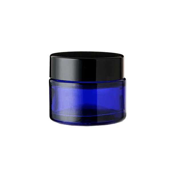 クリームジャー ブルー［ブラックキャップ］【遮光】【5g、10g、20g、30g、50g】(30g)