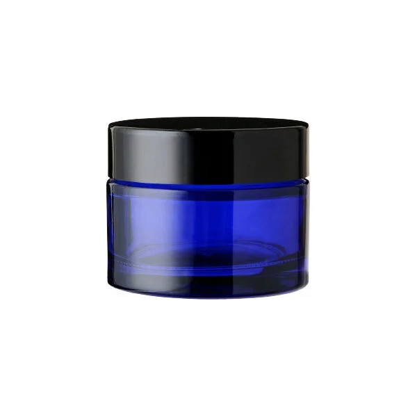 クリームジャー ブルー［ブラックキャップ］【遮光】【5g、10g、20g、30g、50g】(50g)
