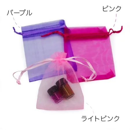 オーガンジー　3枚セット（全9色）【小・大】(【小】ライトピンク　×　パープル　×　ピンク)
