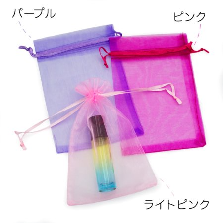 オーガンジー　3枚セット（全9色）【小・大】(【大】ライトピンク　×　パープル　×　ピンク)