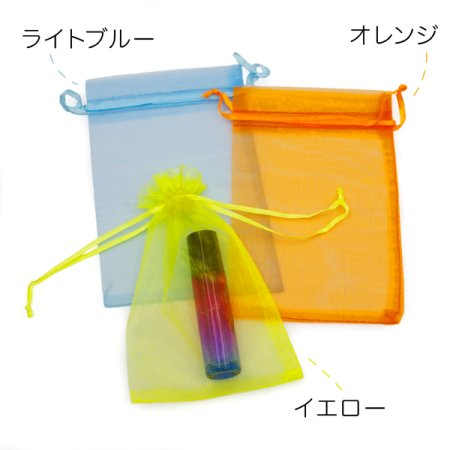 オーガンジー　3枚セット（全9色）【小・大】(【大】イエロー　×　オレンジ　×　ライトブルー)