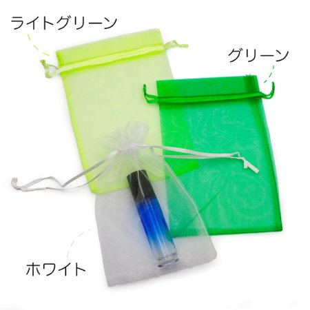 オーガンジー　3枚セット（全9色）【小・大】(【大】ライトグリーン　×　ホワイト　×　グリーン)
