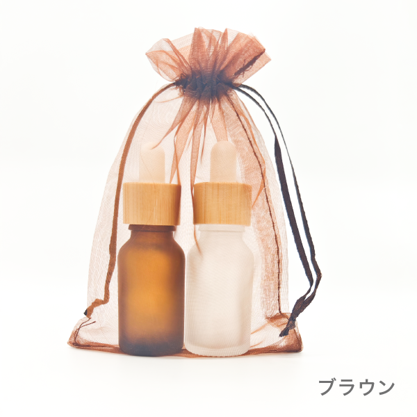 オーガンジー　3枚セット（全14色）【小・大】(ブラウン　大)