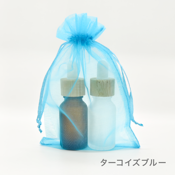 オーガンジー　3枚セット（全14色）【小・大】(ターコイズブルー　大)