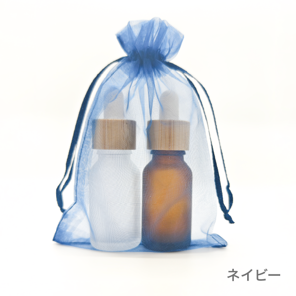 オーガンジー　3枚セット（全14色）【小・大】(ネイビー　大)