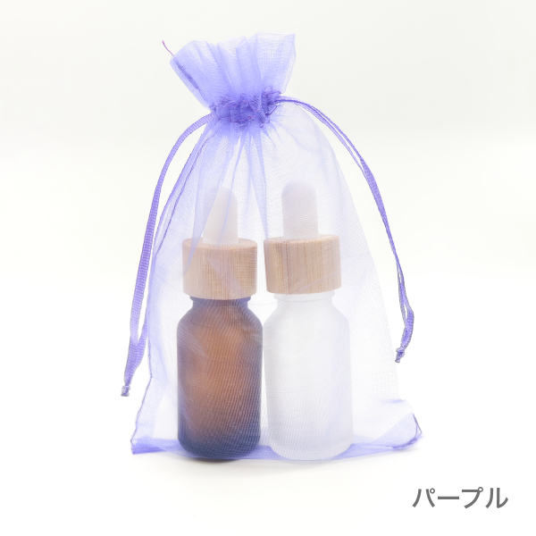 オーガンジー　3枚セット（全14色）【小・大】(パープル　大)