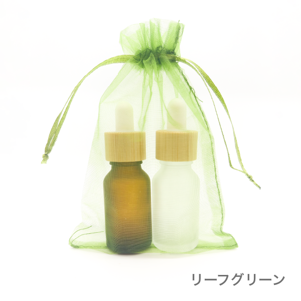 オーガンジー　3枚セット（全14色）【小・大】(リーフグリーン　大)