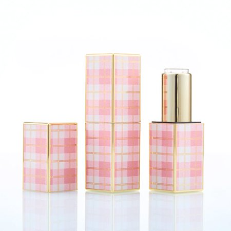 リップケース　チェック(ピンク)
