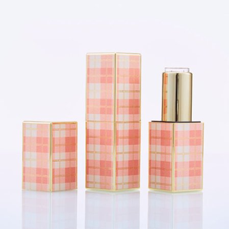 リップケース　チェック(オレンジ)