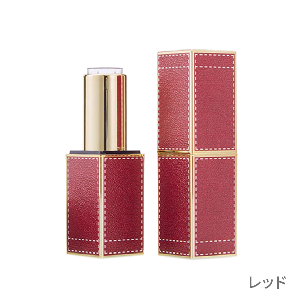 リップケース　スクエアレザー(レッド)