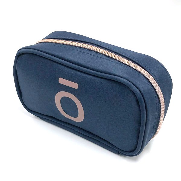 ロゴ入り小分けビンポーチ リッチ 【1~2ml・15mlビン用】(【15mlビン用】ネイビー×ピンクゴールド)