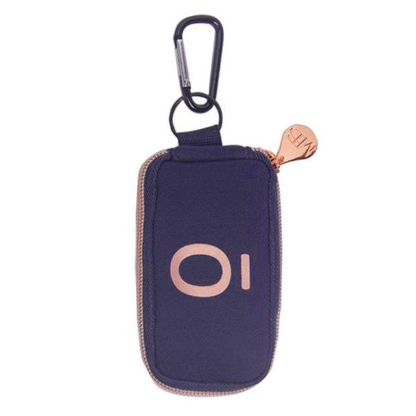 ロゴ入り小分けビンポーチ リッチ 【1~2ml・15mlビン用】(【1~2mlビン用】ネイビー×ピンクゴールド)