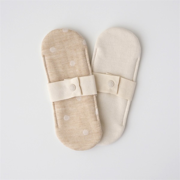 布ナプキンライナー［純オーガニックコットン100%］(2枚セット【ガーゼ水玉×茶/天竺×キナリ】)